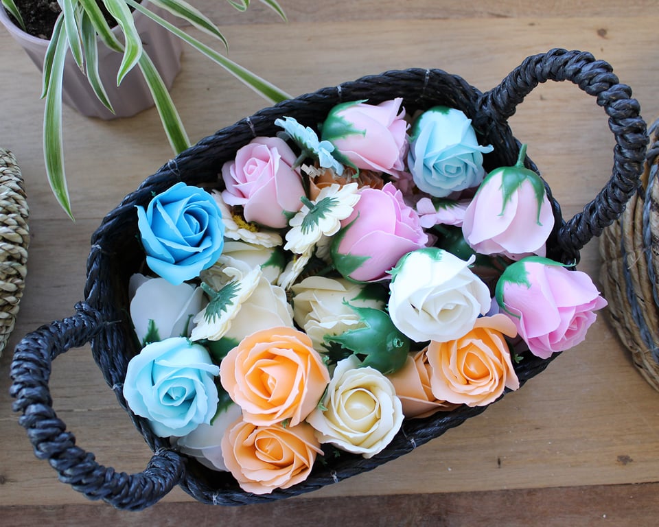 Raffia Square Basket Set (3 Pieces) - Banana Leaf & Abu-Abu Design