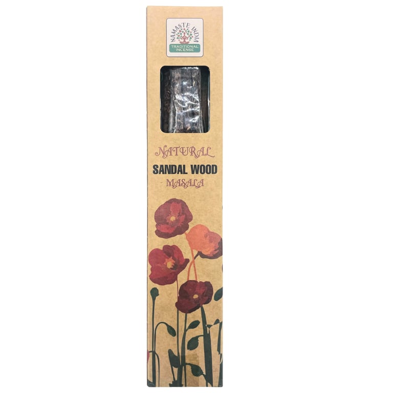 Natural Botanical Sandalwood Masala Incense - Home Aromatherapy Essential Oil Blend