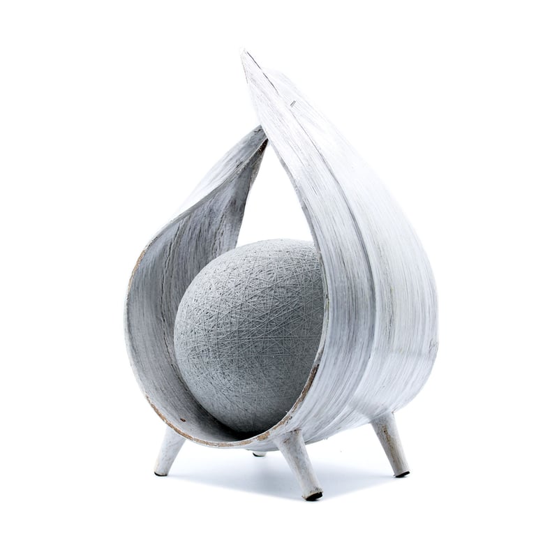 Whitewash Wrapover Natural Coconut Lamp - Eco-Friendly Lighting (NaturalCocoLamp)