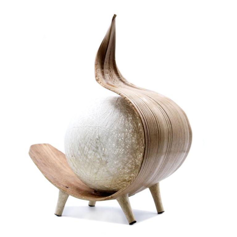 Coconut Fiber Lamp - Natural Chocolate Twist Design - Eco-Friendly Lighting