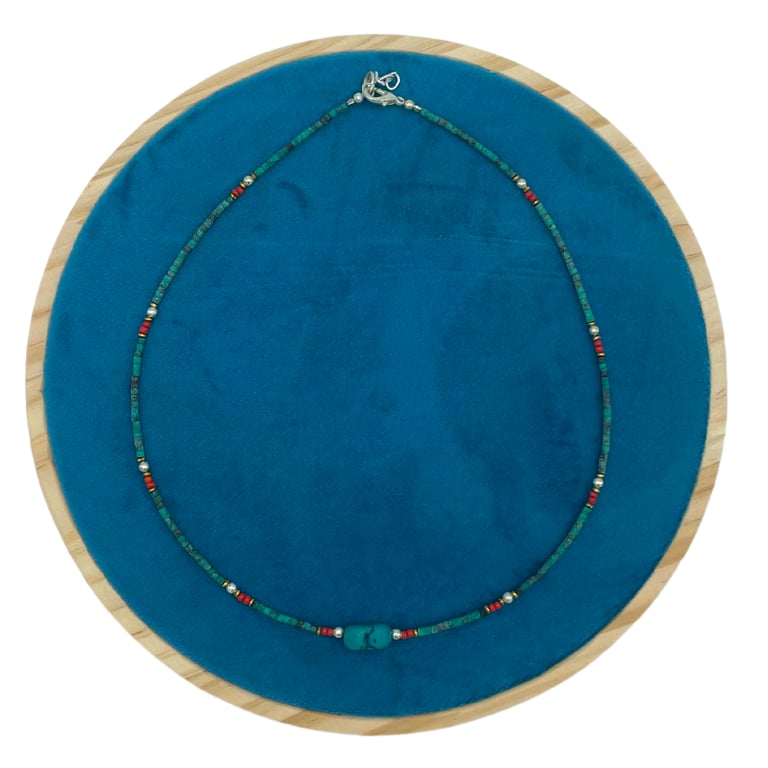Nepalese Extra Fine Turquoise Gemstone Beaded Necklace