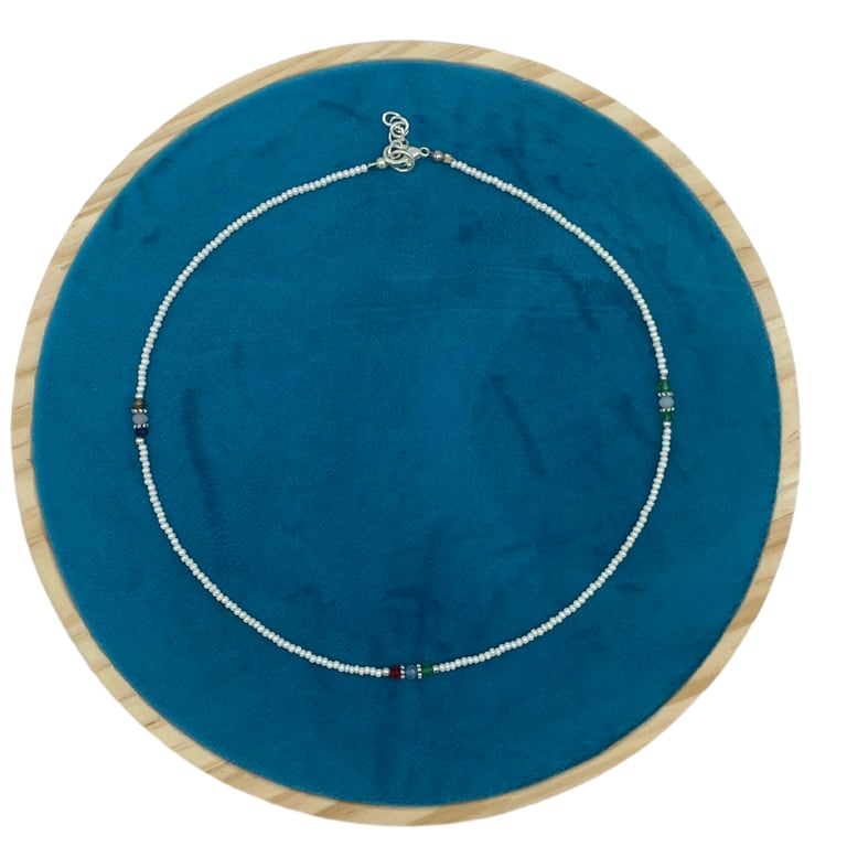 Nepalese Extra Fine Gem Necklace - Pearl & Cut Bead Design