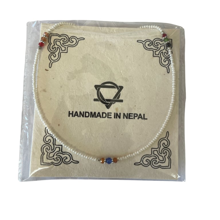 Nepalese Extra Fine Gem Necklace - Pearl & Cut Bead Design