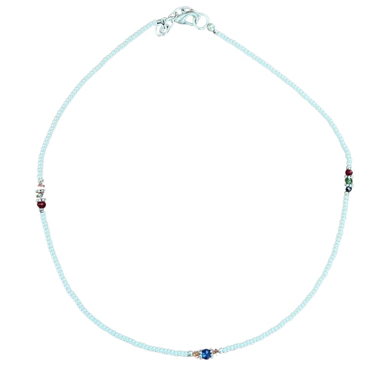 Nepalese Extra Fine Gem Necklace - Pearl & Cut Bead Design