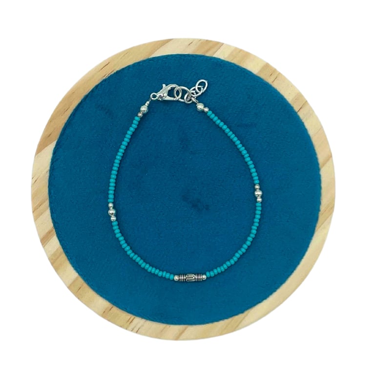 Nepalese Extra Fine Turquoise and Teardrop Gemstone Handmade Bracelet