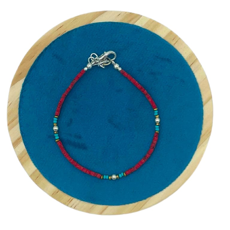 Nepalese Extra Fine Gem Coral Tribal Bead Bracelet - Handmade Fine Gemstone Jewelry