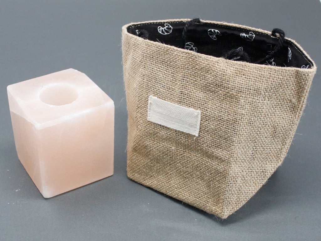Natural Jute Cotton Gift Bag - Black Lined & Reusable Large Eco Friendly Bag