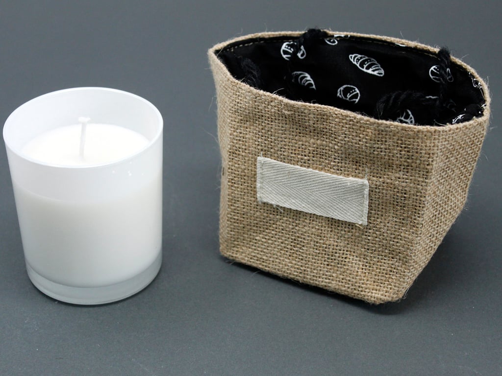 Natural Jute Cotton Gift Bag - Black Lined, Medium Size, Eco Friendly and Reusable