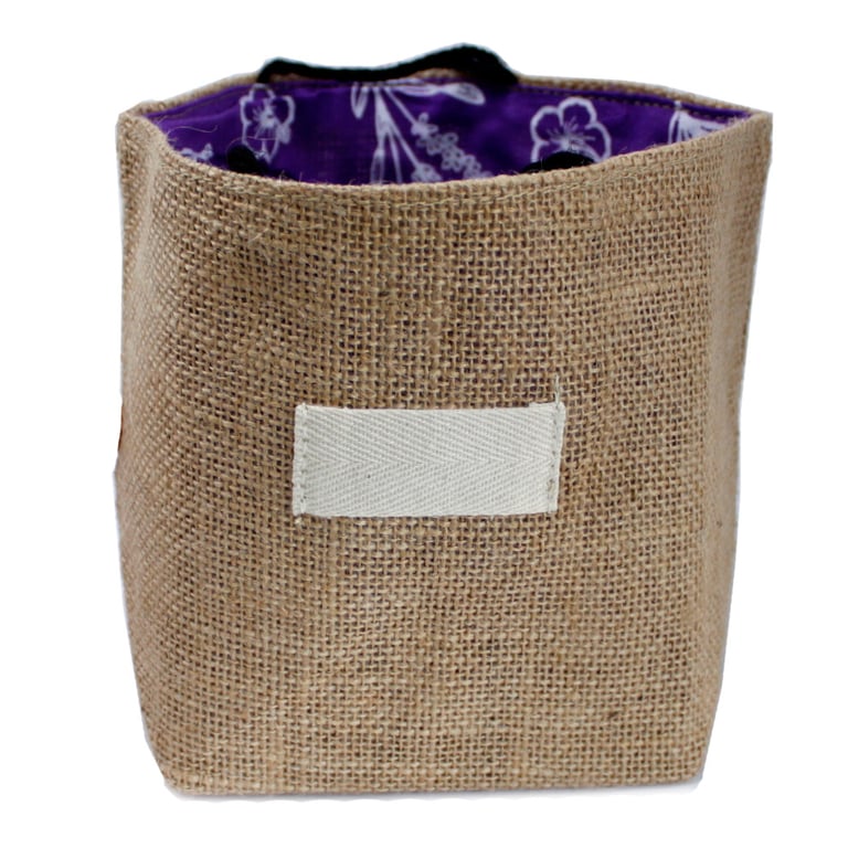 Natural Jute Cotton Gift Bag - Lavender Lined, Eco-Friendly Large Tote Bag for Gifts