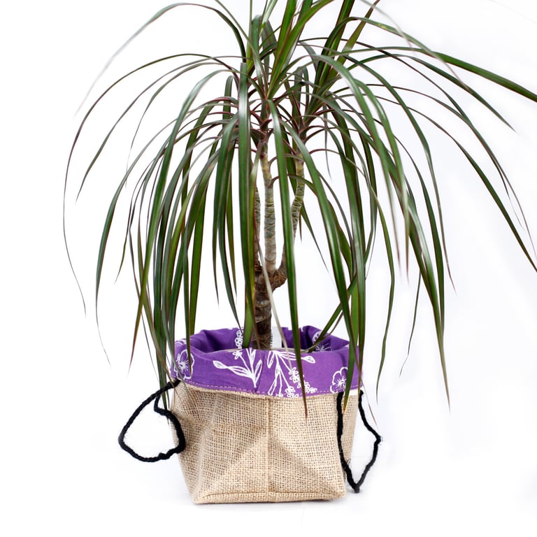 Natural Jute Cotton Gift Bag - Lavender Lined, Eco-Friendly Large Tote Bag for Gifts