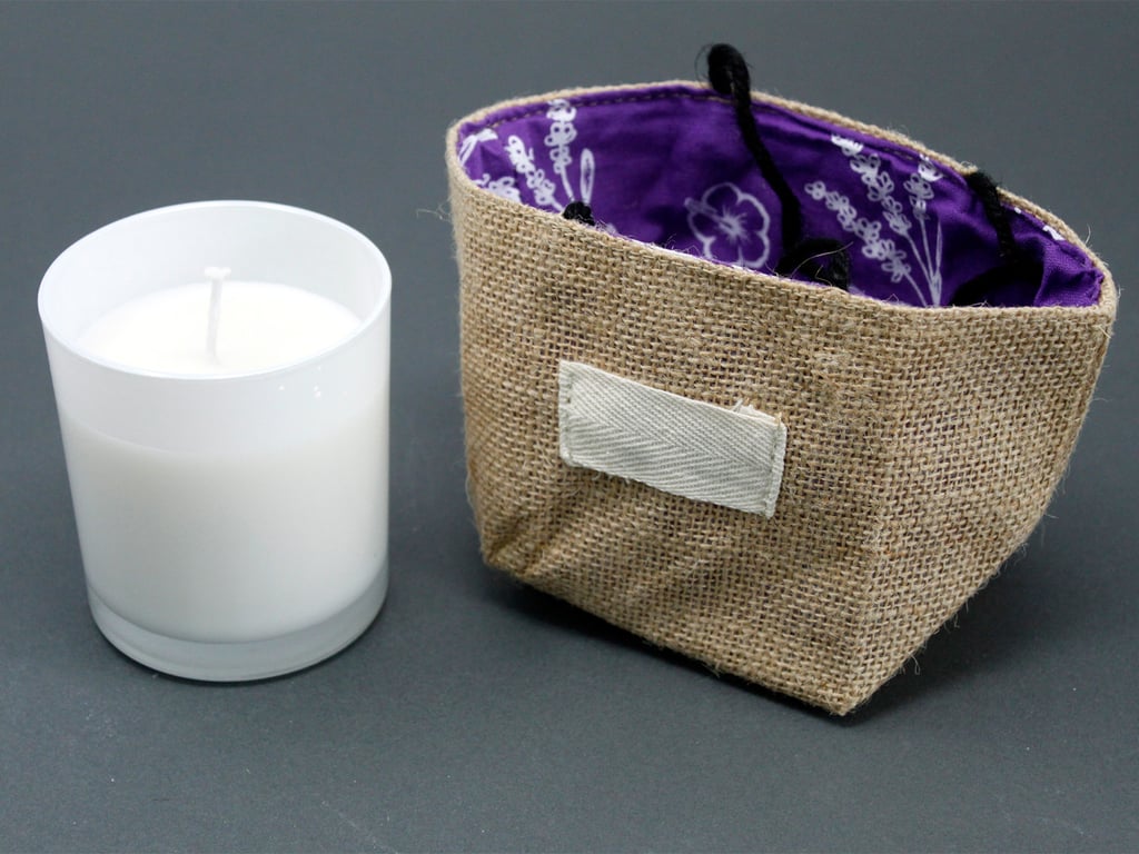 Natural Jute Cotton Gift Bag with Lavender Lining - Reusable & Eco Friendly Medium Size