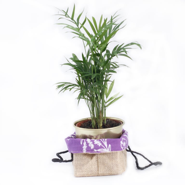 Natural Jute Cotton Gift Bag with Lavender Lining - Reusable & Eco Friendly Medium Size