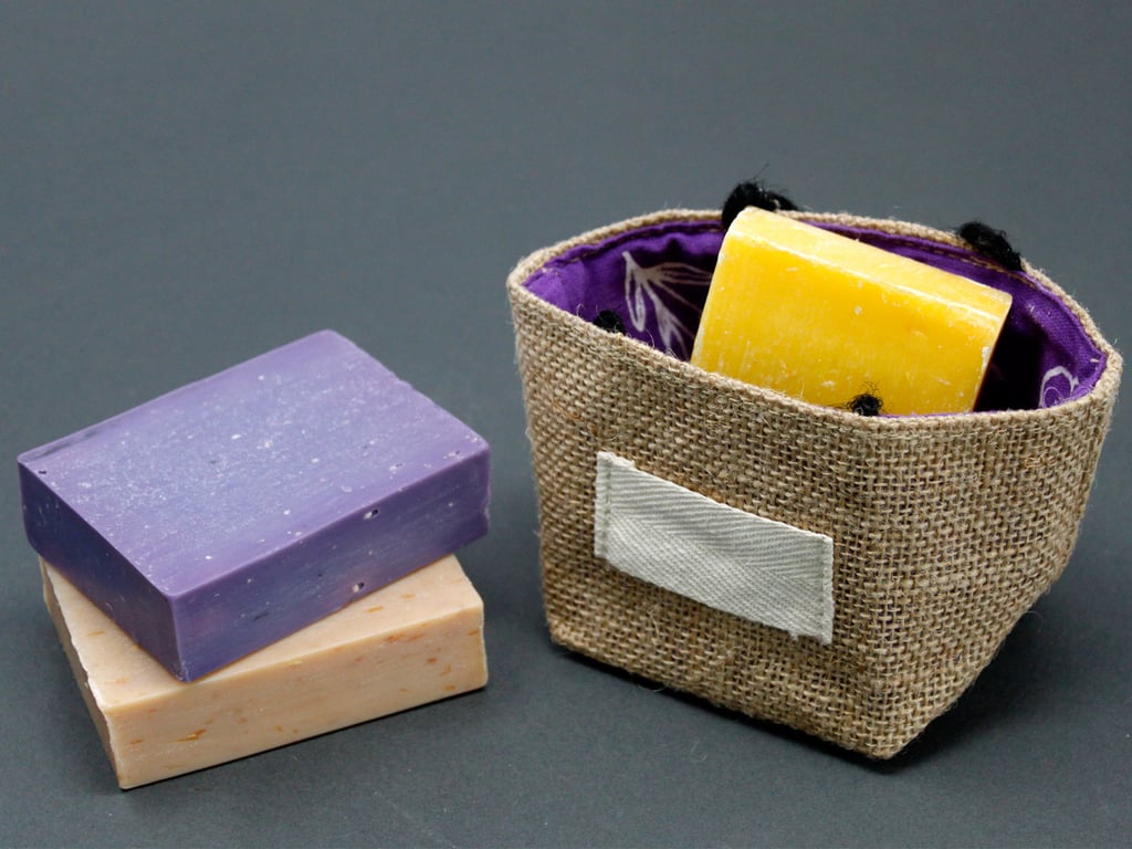Natural Jute Cotton Gift Bag - Lavender Lined, Eco Friendly Small Present Wrap