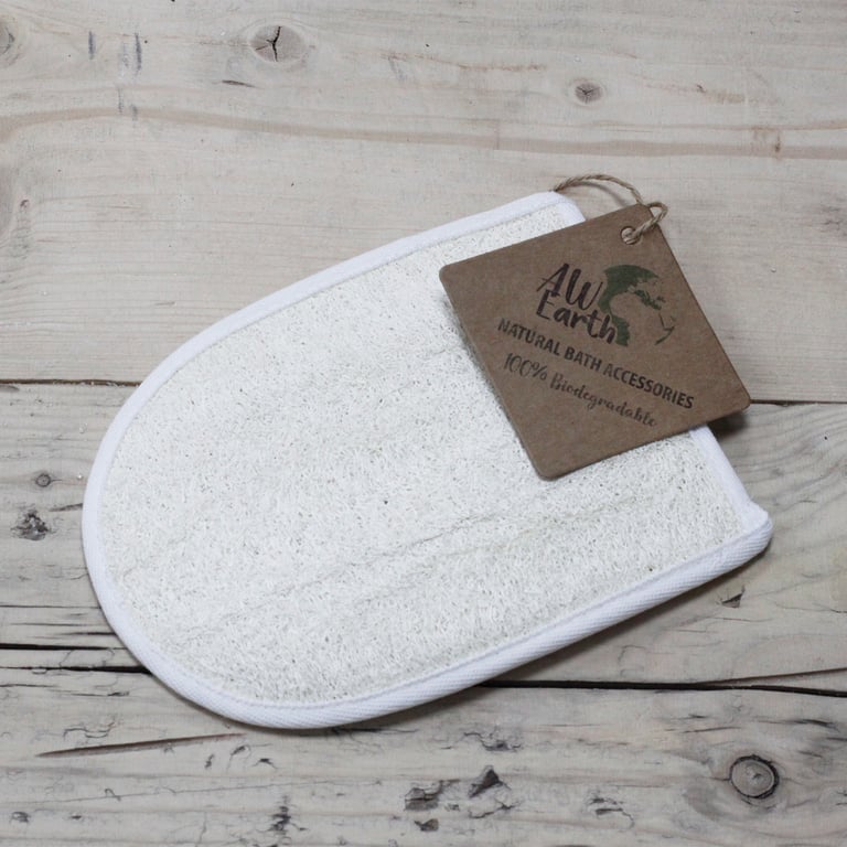 Natural Loofah Hand Wrap Exfoliator - Gentle Organic Body Scrub