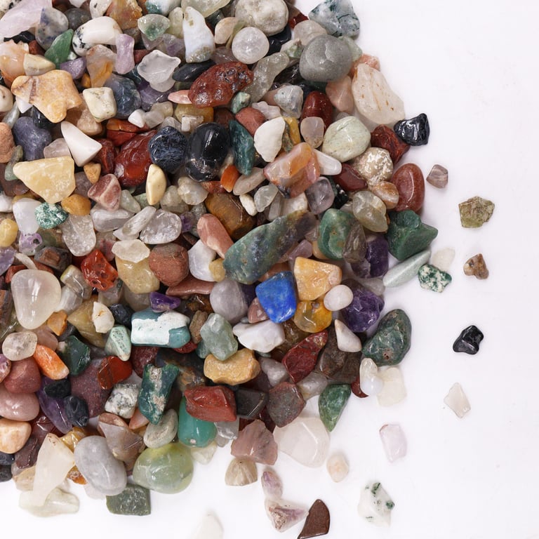 Natural Gemstone Chips - 1KG Mixed Decorative Craft Stones