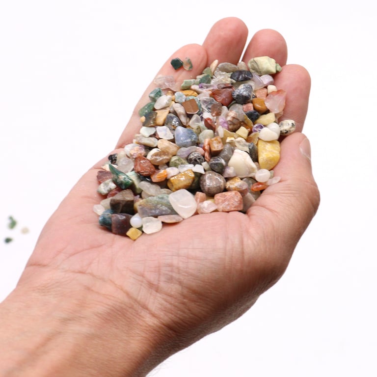 Natural Gemstone Chips - 1KG Mixed Decorative Craft Stones