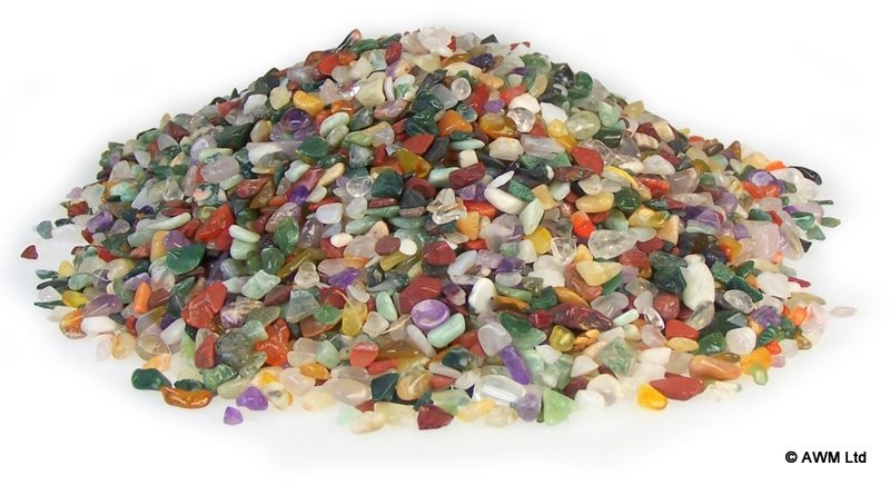 Natural Gemstone Chips - 1KG Mixed Decorative Craft Stones