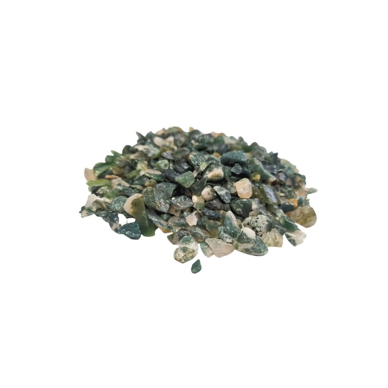 1KG Moss Agate Gemstone Chips - Bulk Natural Healing Stones