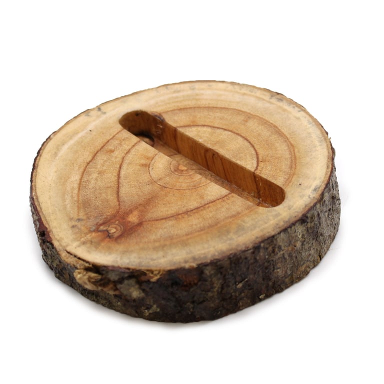 Natural Small Log Phone Holder - Wooden Slot Mount