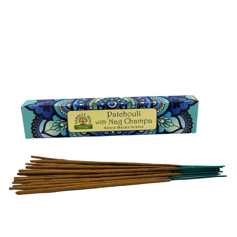 Namaste Mandala Masala Patchouli Nag Champa Incense Sticks for Home Aromatherapy and Sacred Smudging