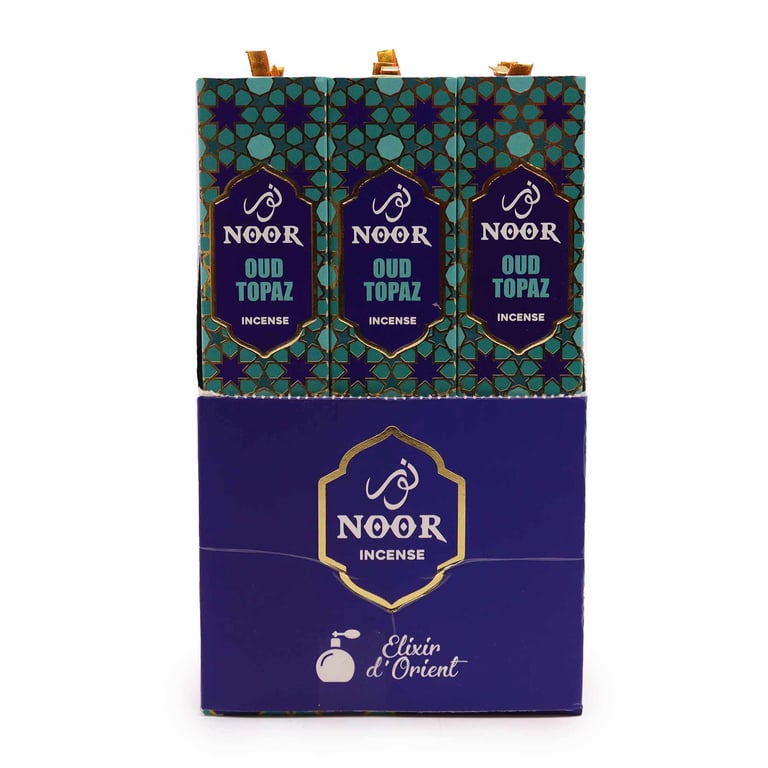 Noor Oud Topaz Incense - Luxury Home Fragrance for Meditation and Relaxation