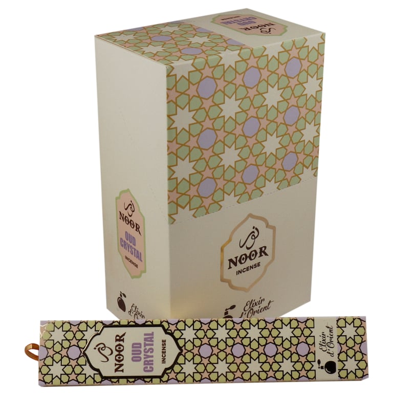 Noor Oud Crystal Incense - Natural Meditation Home Fragrance with Spiritual Aroma