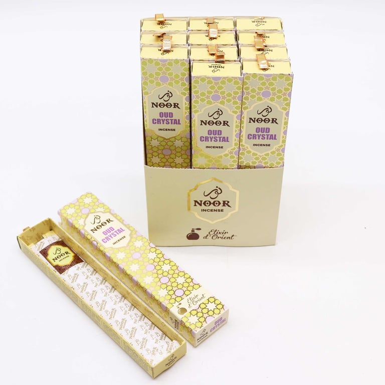 Noor Oud Crystal Incense - Natural Meditation Home Fragrance with Spiritual Aroma