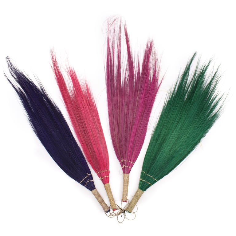 4-Color Pampas Long Broom Set - Vibrant Colors - Brand Name