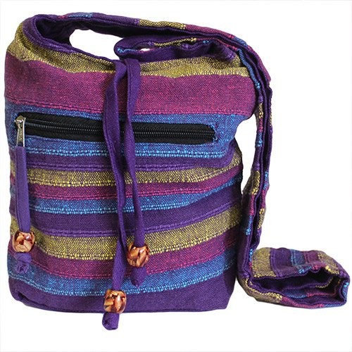 Nepal Handmade Wild Flowers Sling Bag - Ethnic Backpack with Unique Flower Print and Travel Friendly Design