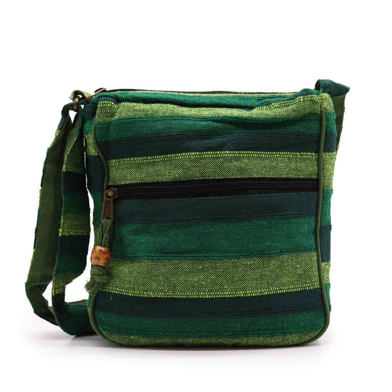 Large Adjustable Forest Green Nepal Sling Backpack Bag - Outdoor Shoulder Travel Bag
