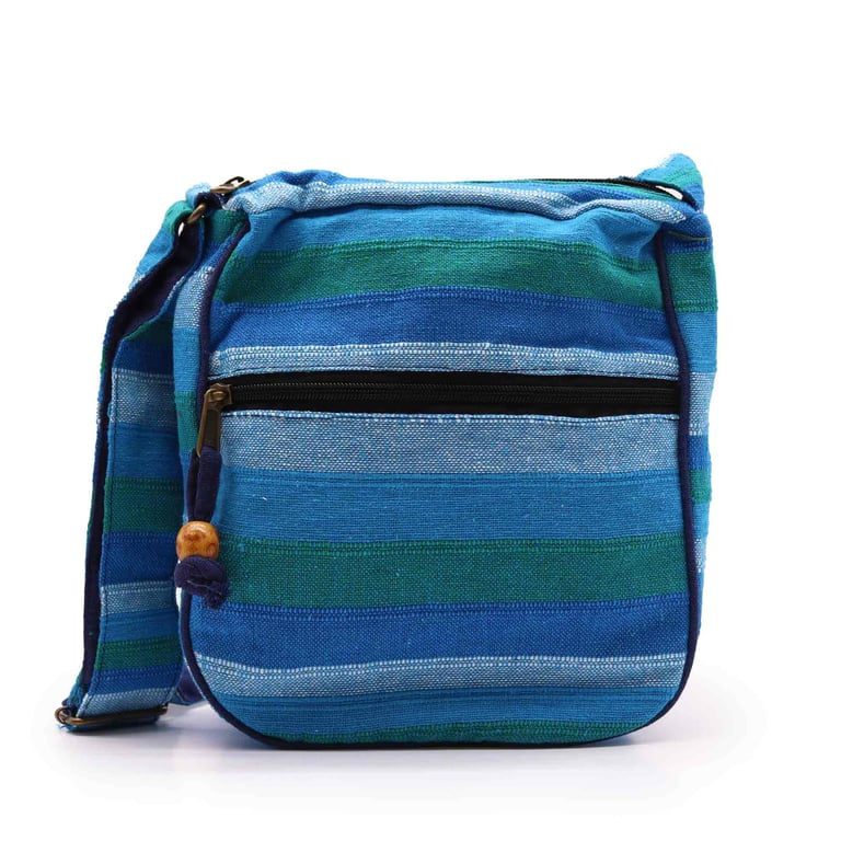 Large Nepal Adjustable Strap Sling Bag - Blue Rivers Travel Backpack Style Bag