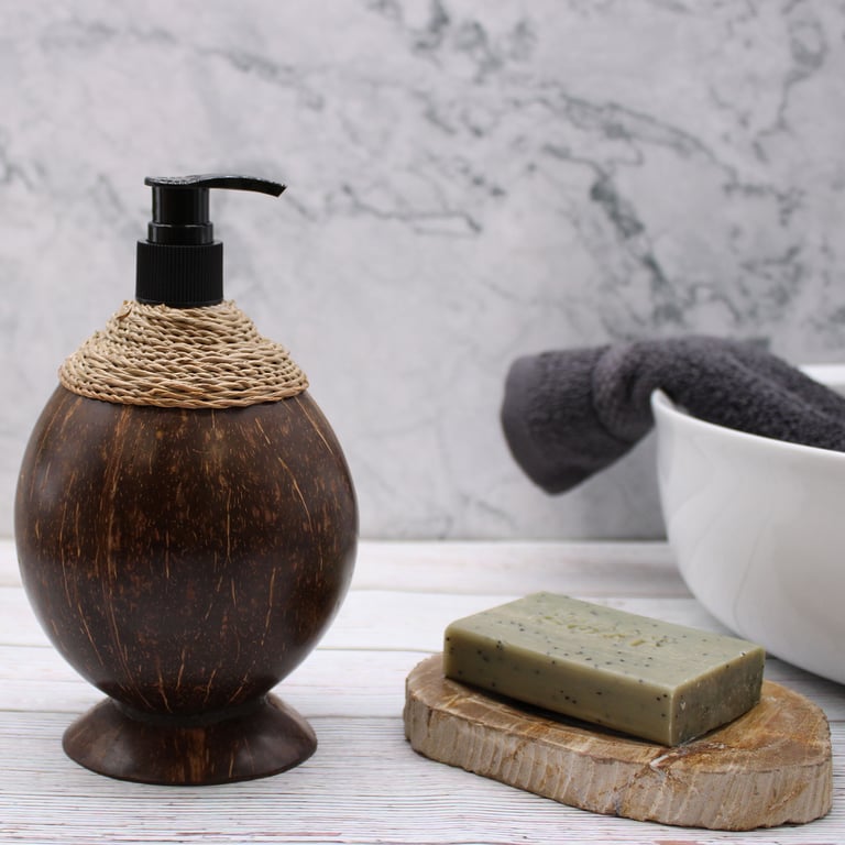 Natural Coconut Soap Dispenser - 300ml Eco-Friendly Organic Coconut Based Soap