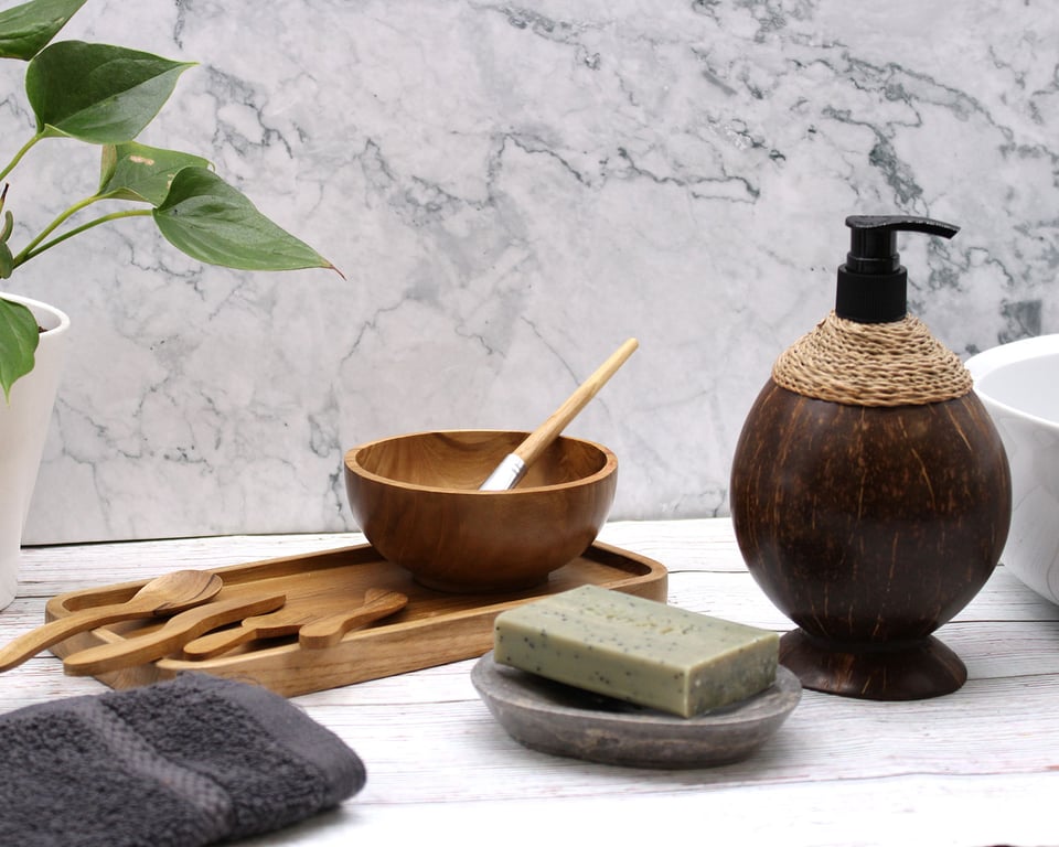 Natural Coconut Soap Dispenser - 300ml Eco-Friendly Organic Coconut Based Soap