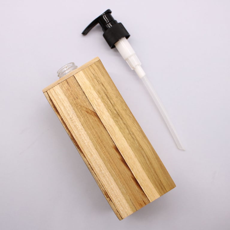 Teakwood Square Soap Dispenser - Natural Material