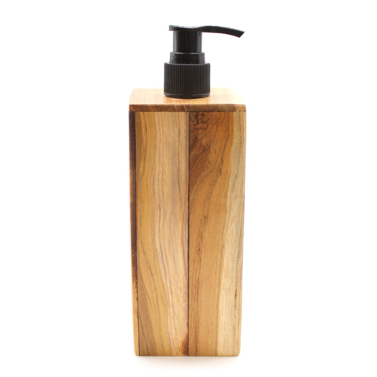Teakwood Square Soap Dispenser - Natural Material
