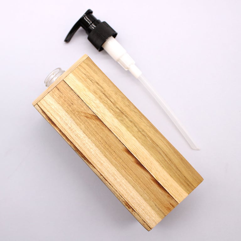 Teakwood Square Soap Dispenser - Natural Material