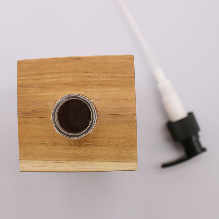 Teakwood Square Soap Dispenser - Natural Material