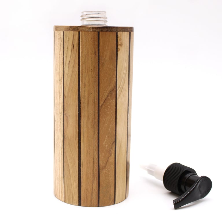 Teakwood Soap Dispenser (Round) - Natural Material & Sleek Design