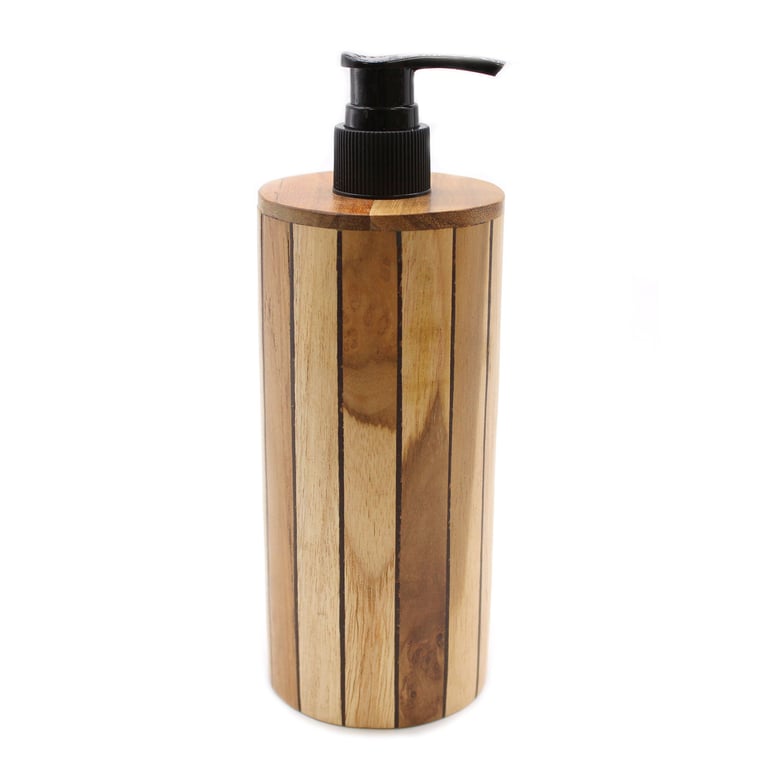 Teakwood Soap Dispenser (Round) - Natural Material & Sleek Design