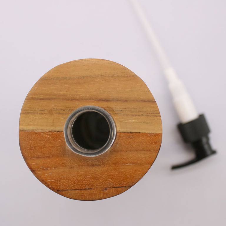 Teakwood Soap Dispenser (Round) - Natural Material & Sleek Design