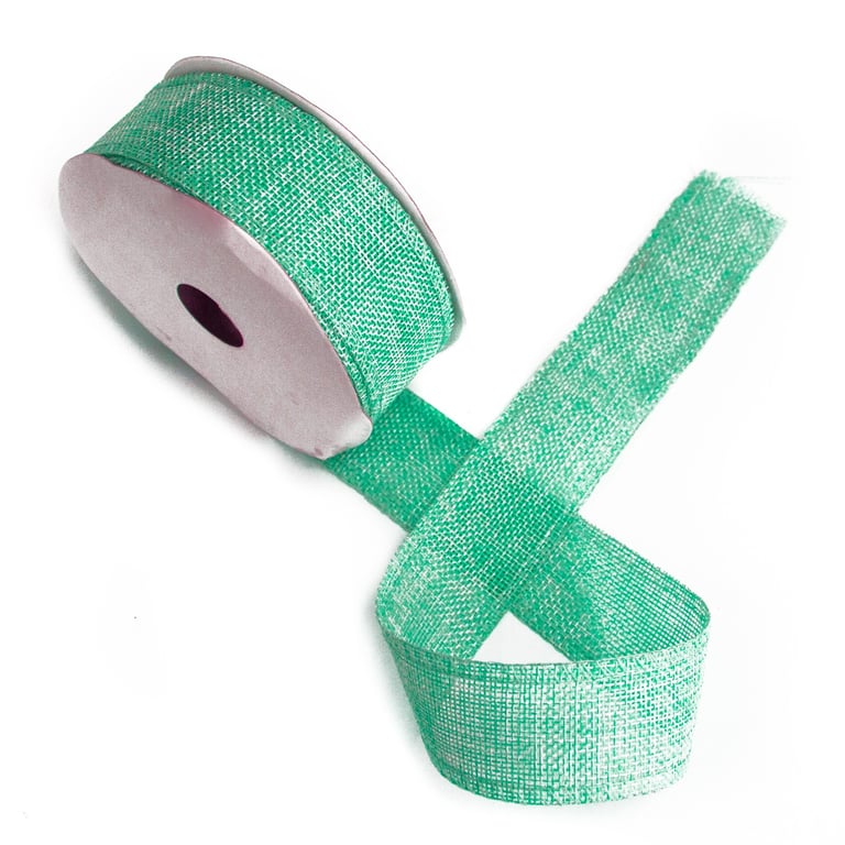 Aqua Natural Texture Ribbon 38mm x 20m - Home Decor Craft Supply