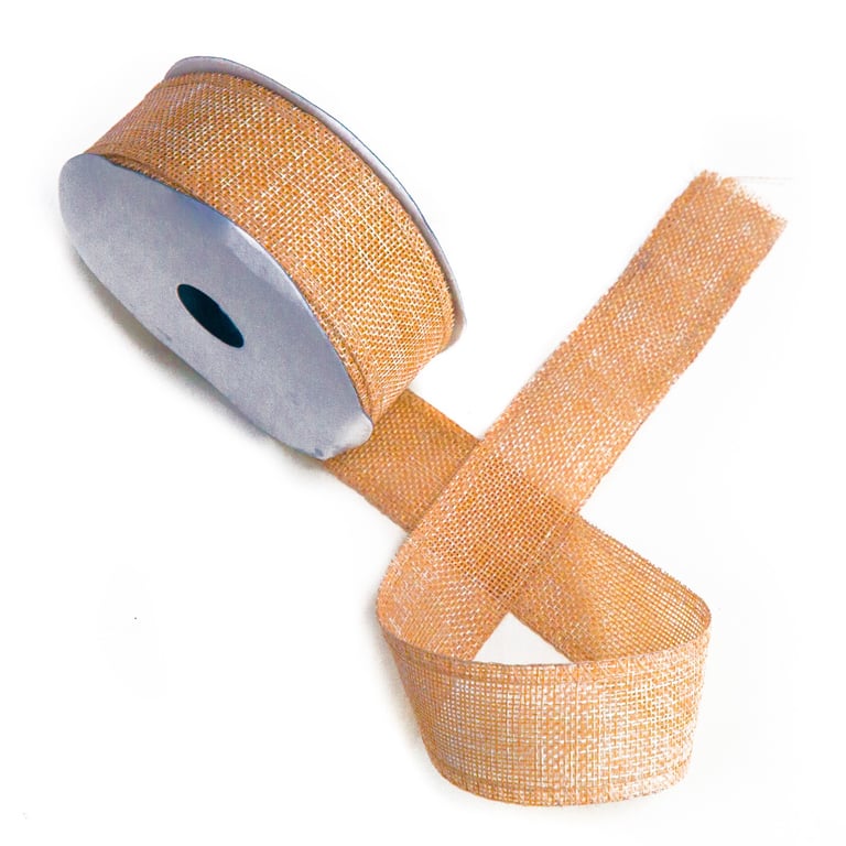 Natural Texture Vintage Orange Ribbon 20m - Perfect for Home Decor & Craft Projects