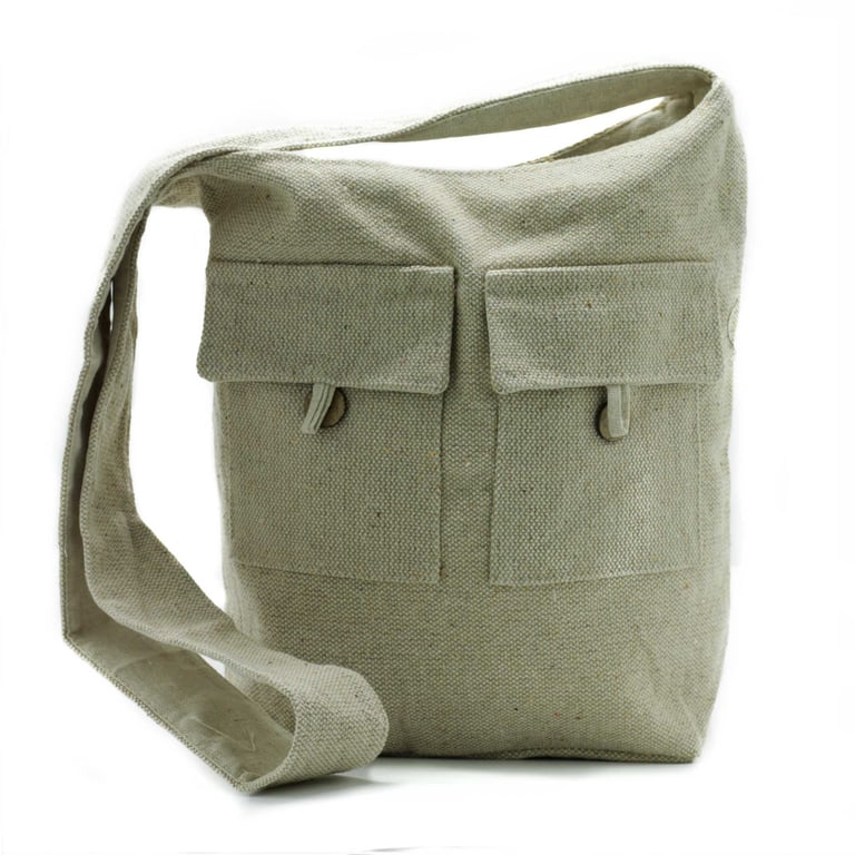 Large Two Pocket Natural Tote Bags - Durable & Eco-Friendly