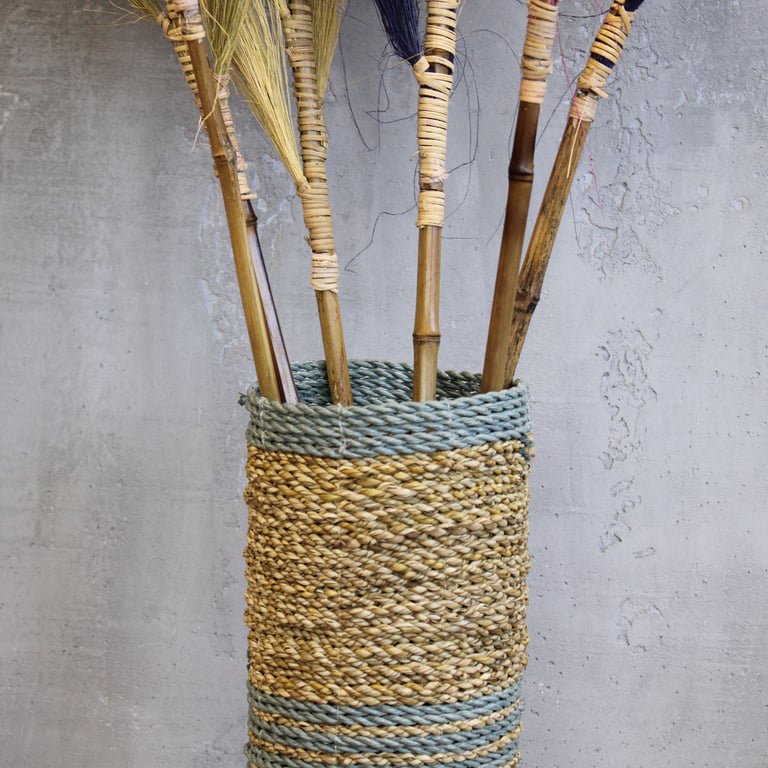 Raffia Seagrass Vase & Bin Set - Decorative Storage Solution by Brand Name