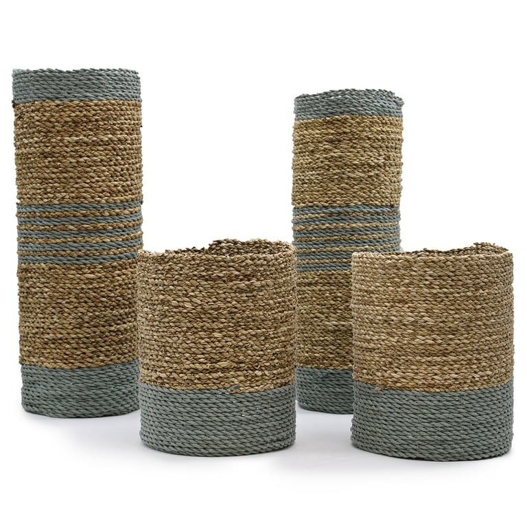 Raffia Seagrass Vase & Bin Set - Decorative Storage Solution by Brand Name