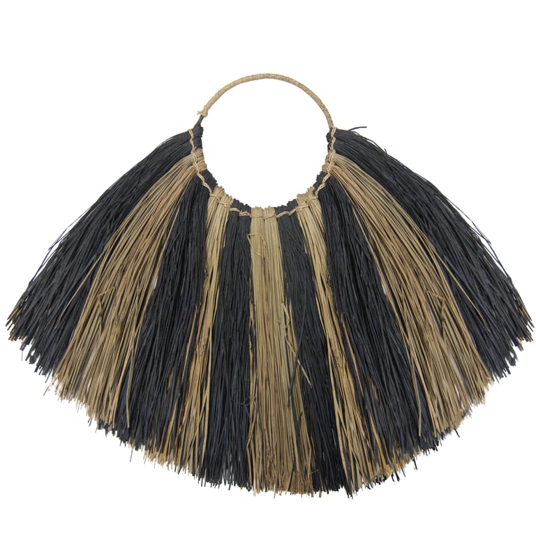 Large Zebra Seagrass Wall Fan Decor - Durable & Stylish