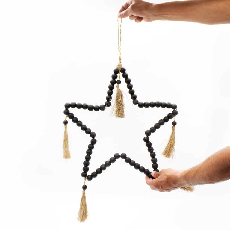 Large Beaded Star Mobil Ceiling Decoration 58x38cm Nursery Room Decor