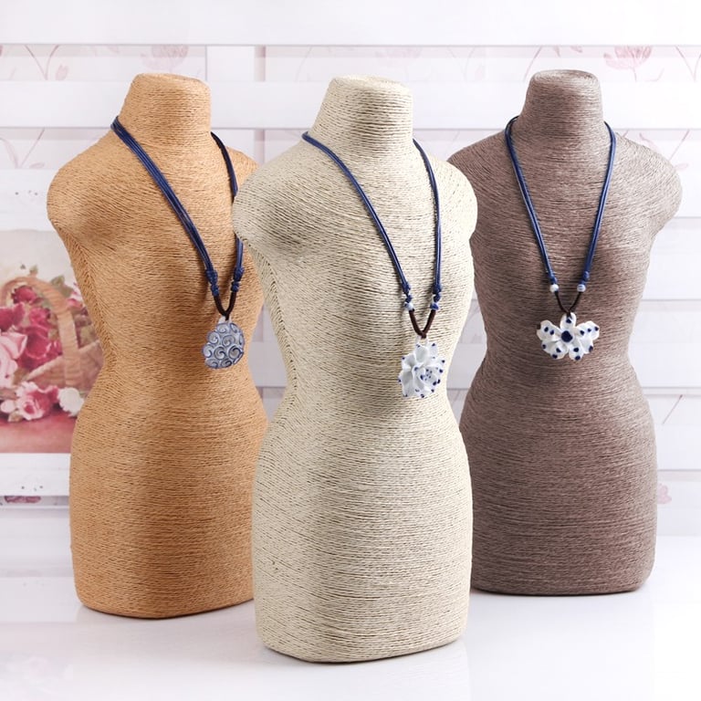 Wooden Jewelry Mannequin Stand - Natural Display - Cream (Brand Name)