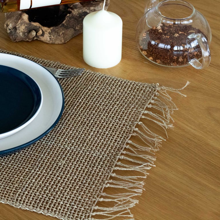 Seagrass Fringe Natural Placemat - Coastal Kitchen Decor