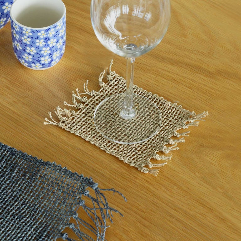 Seagrass Fringe Natural Coasters - Set of 4 Kitchen Decor Essentials